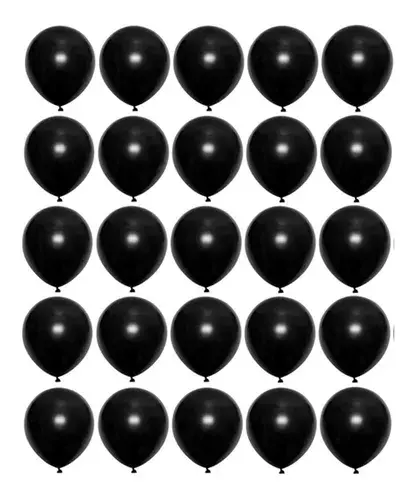 Pack 25 Set De Cumpleaños Globos Cumpleaños Globo Metalizado negro-0