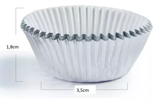 Pack 1200 Capsula Para Hornear Capsulas Mini Plateados 5cm-2