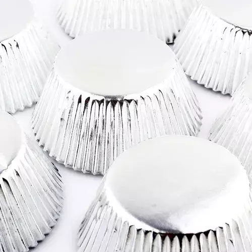 Pack 1200 Capsula Para Hornear Capsulas Mini Plateados 5cm-4