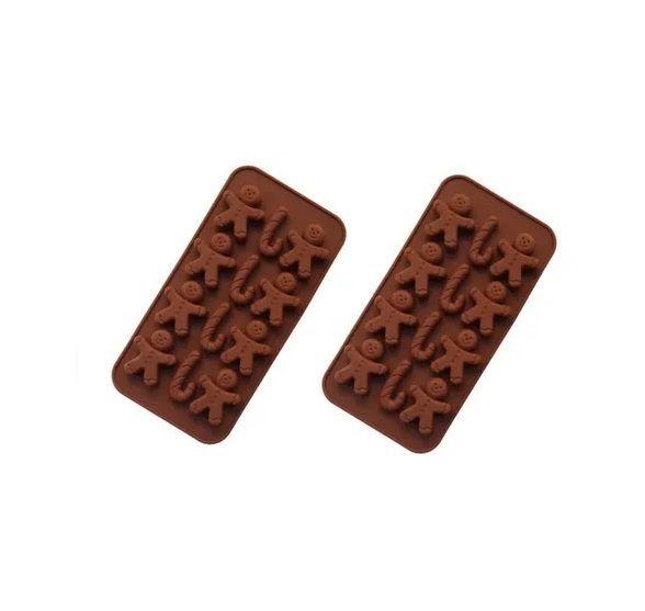 2 Molde De Chocolate Molde De Silicona Molde Galleta Navidad-0