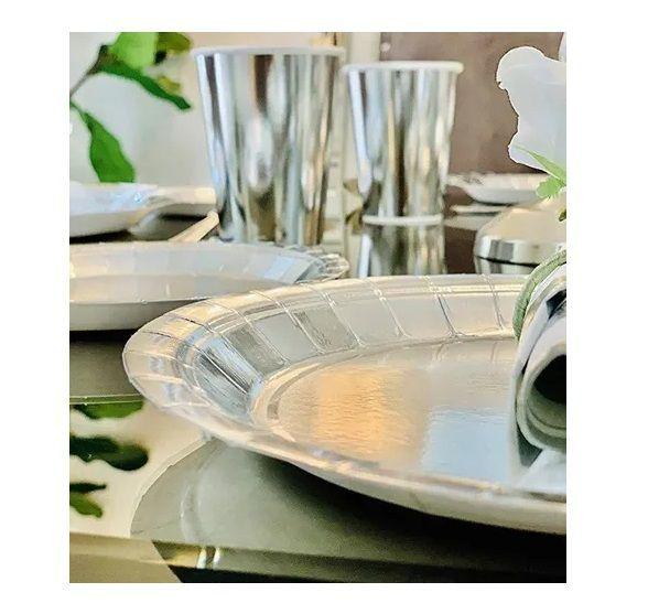 X20 Cumpleaños Servilleta Desechables Platos Vaso Gris 18 Cm-4