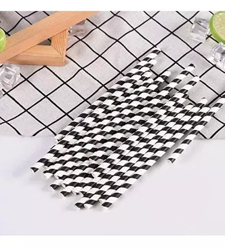 Pack X25 Bombilla De Papel Bombilla Papel Pitillo De Rayas-6