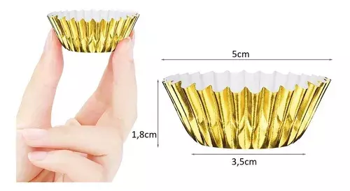 Pack X100 Capsula Para Hornear Capsulas Capacillo Dorada 5cm-1