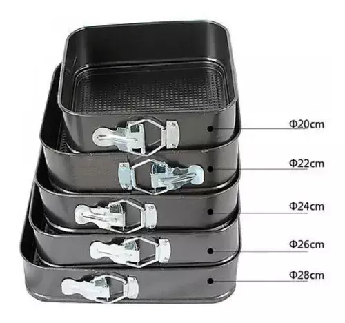 Pack X5 Molde Desmontable Moldes Desmontables Cuadrado Torta-2