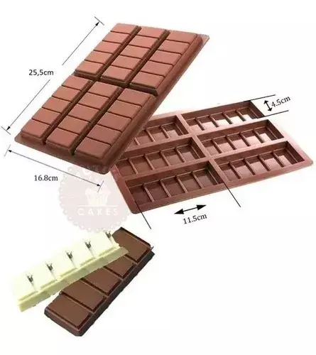 Moldes De Chocolate Moldes Barra De Chocolate Silicona 6 Bar-1