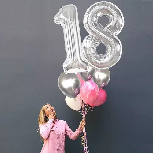 Globo Forma De Numero Metalico 80cm-4