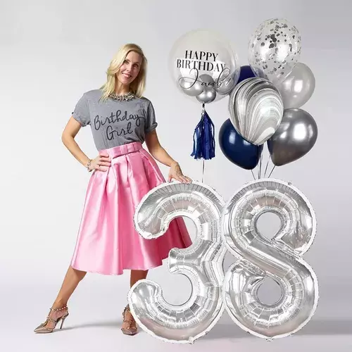 Globo Forma De Numero Metalico 80cm-5