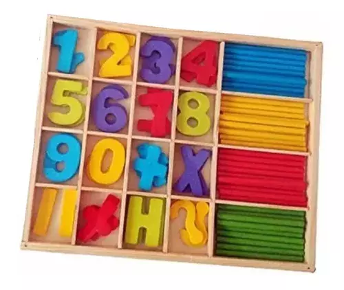 Juguete Abecedario Madera Numeros Aprendizaje Didáctico Numero 72pcs-0