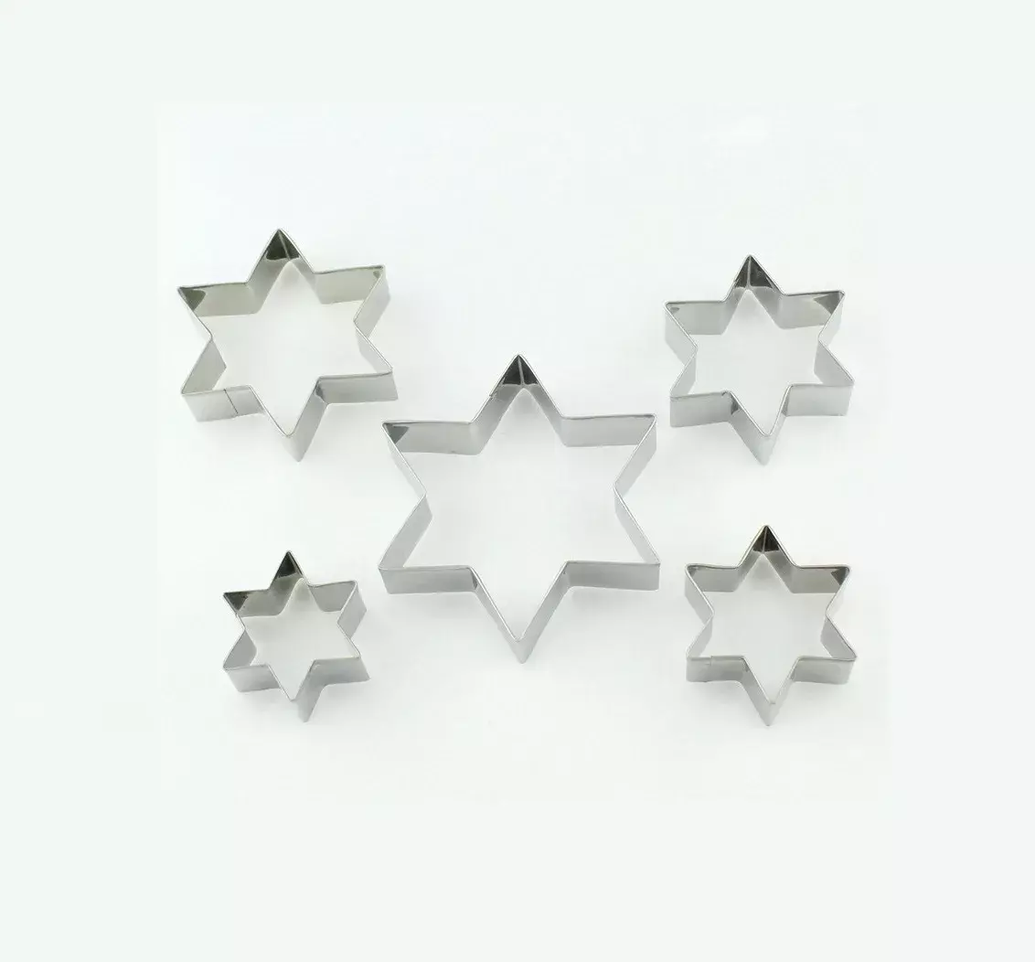 Pack X5 Molde De Galleta Cortador Galletas Estrella De David-1
