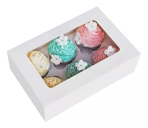 Pack 6 Cajas Con Visor Cajas Para Dulces Caja Para Cupcake 6-1