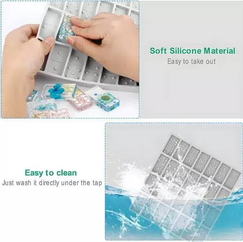 Molde De Silicona Resina Molde Silicona Resina Domino 28 Cav-5