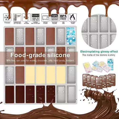 Molde De Silicona Resina Molde Silicona Resina Domino 28 Cav-7