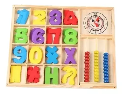 Juguetes Madera Abaco Aprendizaje Didáctico Numeros 32 Pcs-0