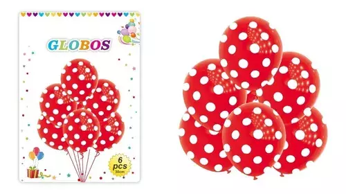 Globos De Cumpleaños Globos Feliz Cumpleaños Rojo Lunares-7