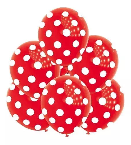 Globos De Cumpleaños Globos Feliz Cumpleaños Rojo Lunares-1