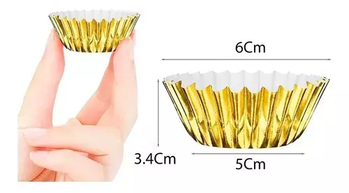 Pack X100 Capsula Para Hornear Capsulas Capacillo Dorada 6cm-2