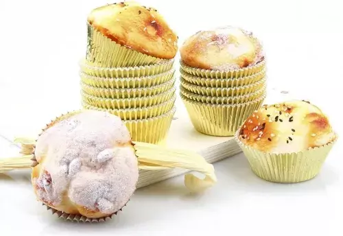 Pack X100 Capsula Para Hornear Capsulas Capacillo Dorada 6cm-6