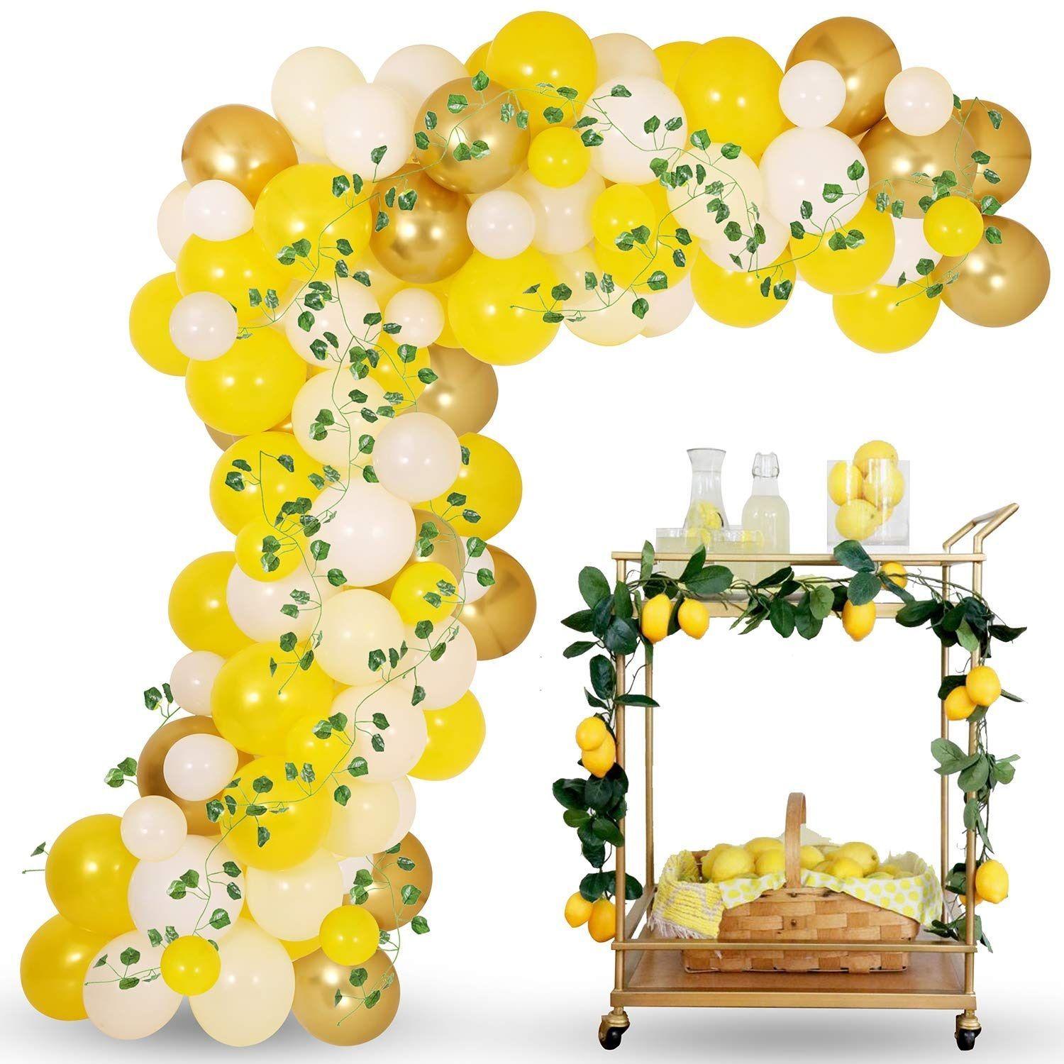 Pack 25 Set De Cumpleaños Globos Cumpleaños Globo Metalizado Amarillo -4