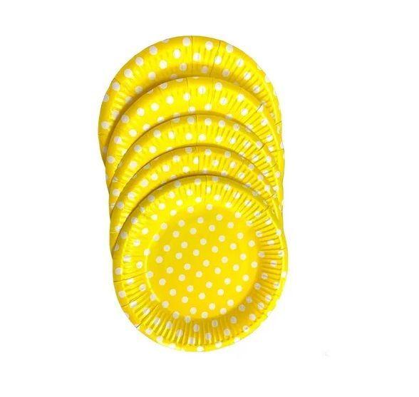 X40 Cumpleaños Servilleta Desechables Platos Vaso Amarillos -4