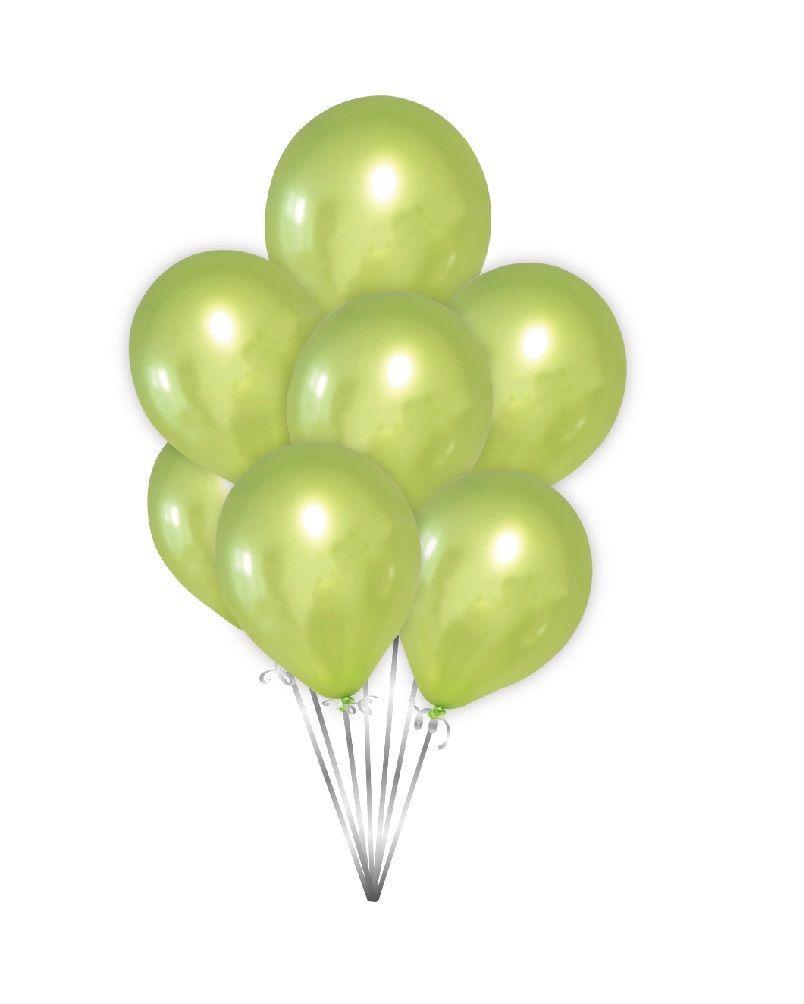 Pack 25 Set De Cumpleaños Globos Cumpleaños Globo Metalizado verde Claro 25cm -0
