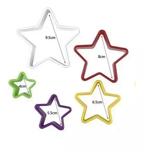 5 Molde De Galleta Cortapastas Molde Galleta Estrella Colore-2