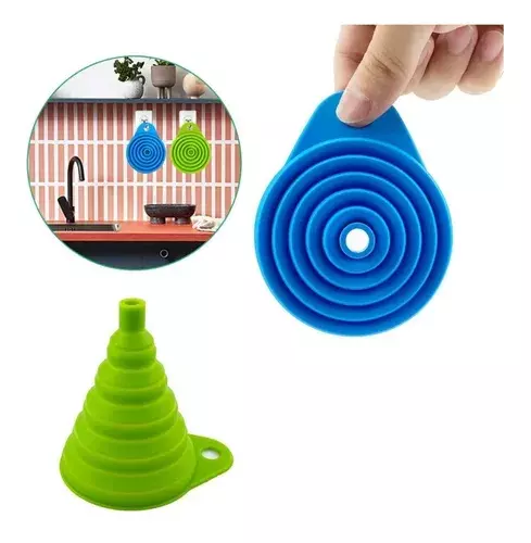 Pack X6 Embudo Plastico Embudo De Silicona Plegable Embudo -3