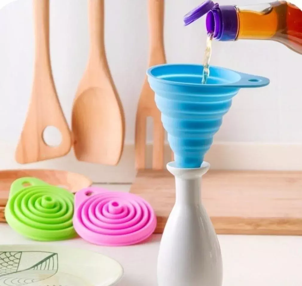 Pack X6 Embudo Plastico Embudo De Silicona Plegable Embudo -4
