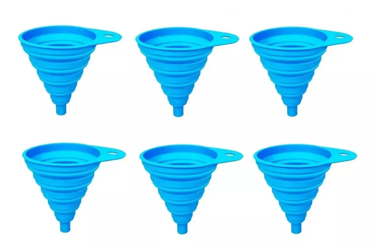 Pack X6 Embudo Plastico Embudo De Silicona Plegable Embudo -0