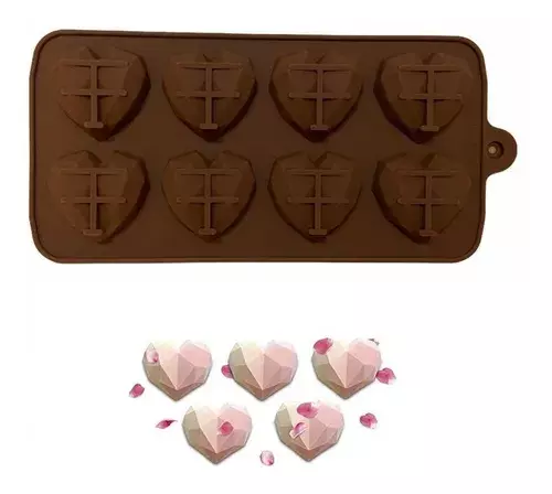Molde Mini Corazon Diamante Molde Mini Corazón Geometrico 8-3