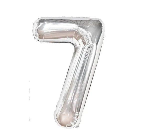 Globo Formas De Numero Globo Metalico Plateado Numero 40cm-0