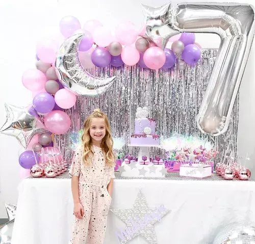 Globo Formas De Numero Globo Metalico Plateado Numero 40cm-5