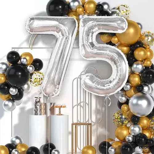 Globo Formas De Numero Globo Metalico Plateado Numero 40cm-3