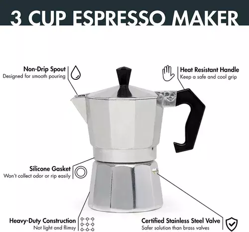 Cafetera Italiana 3 tazas-3