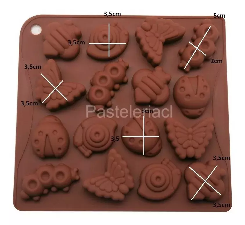 2 Moldes De Chocolate Molde Chocolate Silicona Insectos 344-3