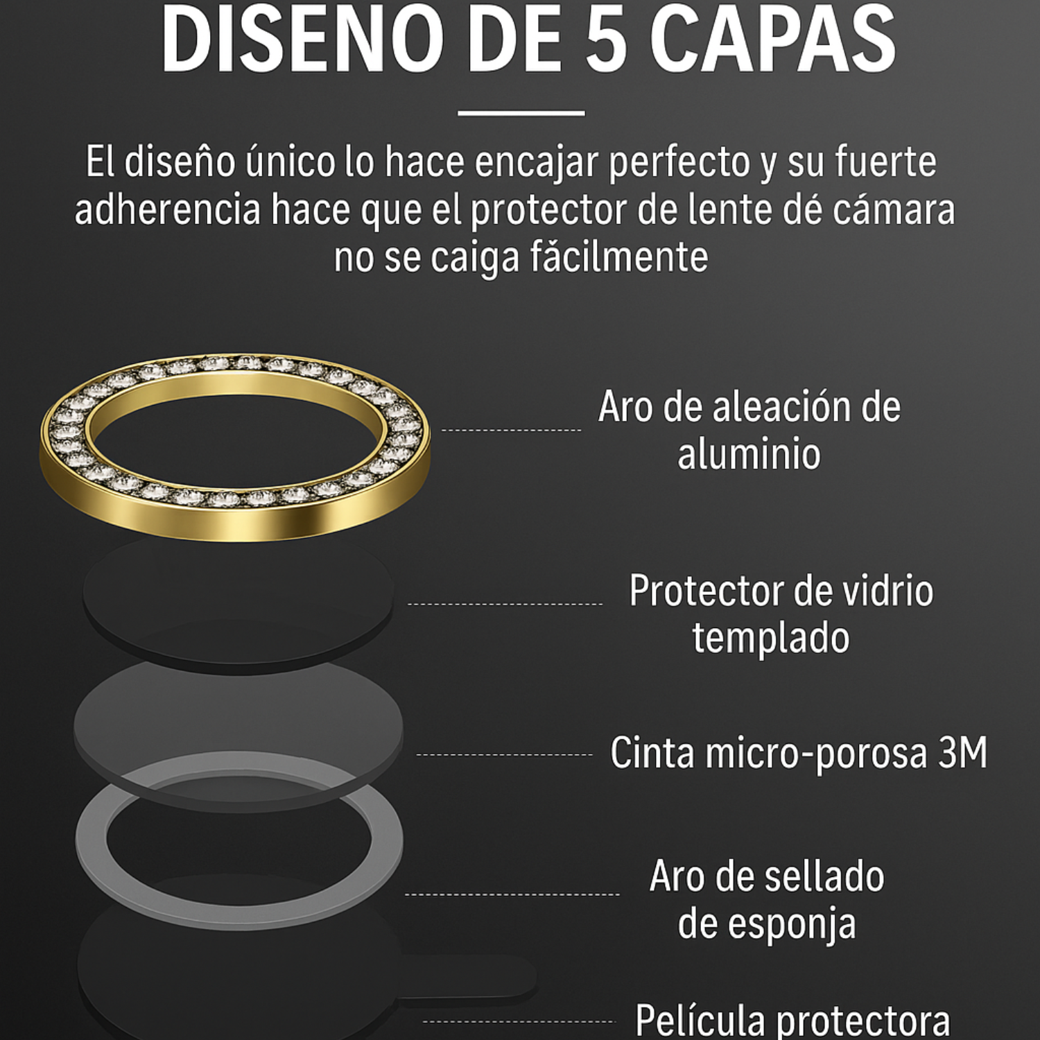 Cubre Camara Con Diamantes Iphone 16/16Plus-3