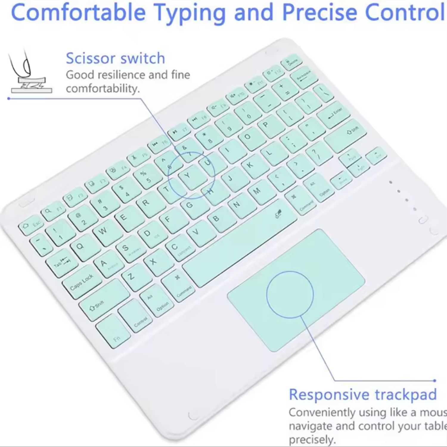 Teclado TouchPad 2.0 + Mouse Para iPad, Tablet, Tv 10" Pulgadas-5