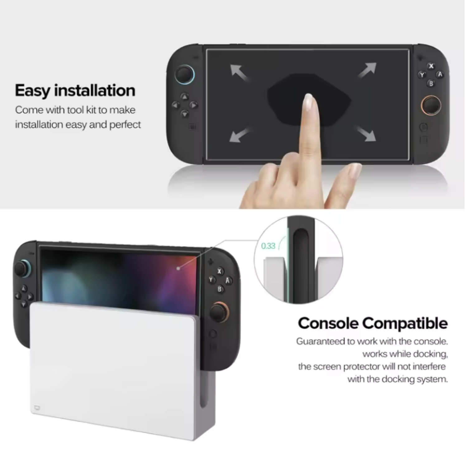 Lámina Para Nintendo Switch 2 Vidrio Con Instalador Facil -3