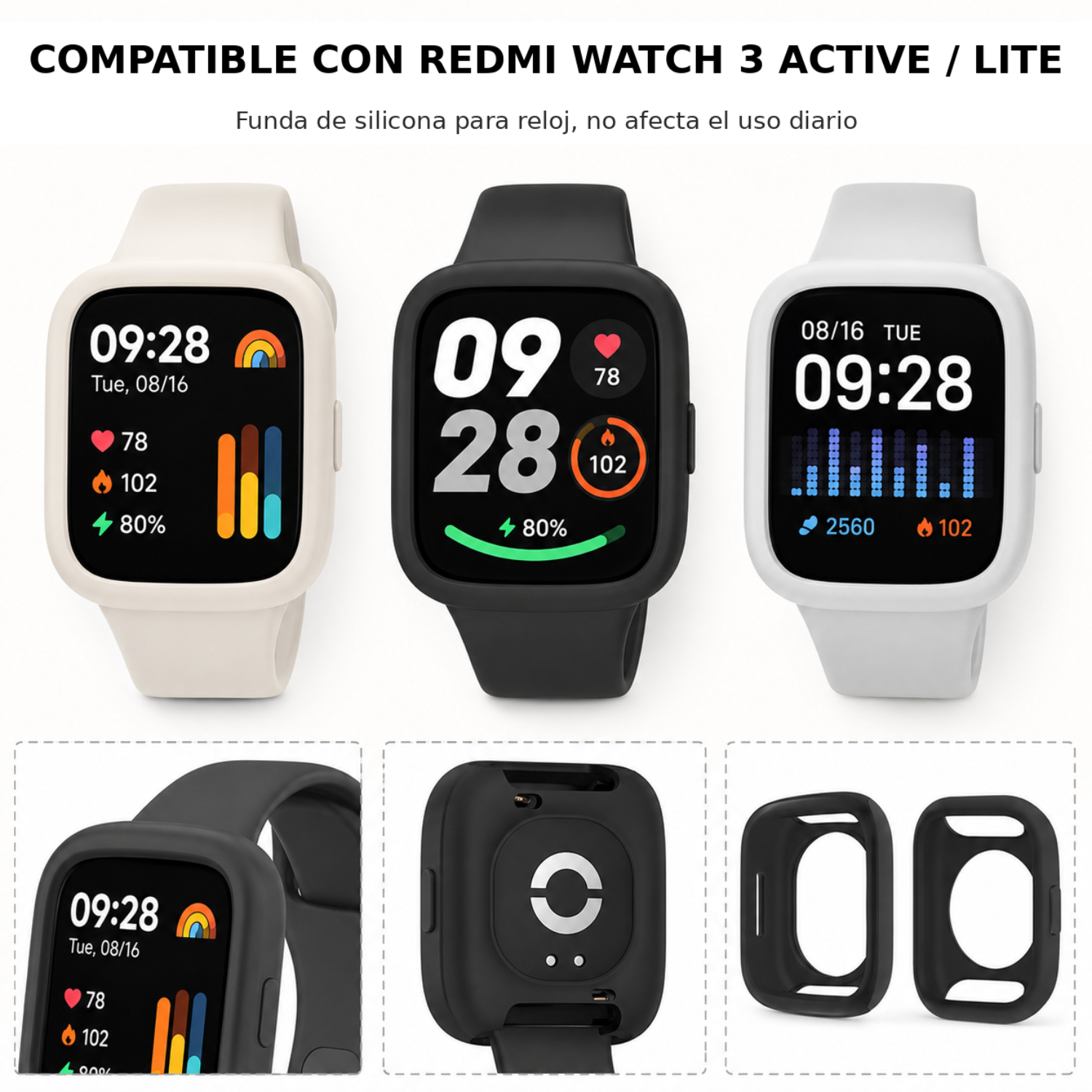 Protector Para Redmi Watch 3 Active / Lite Abierto De Silicona-2
