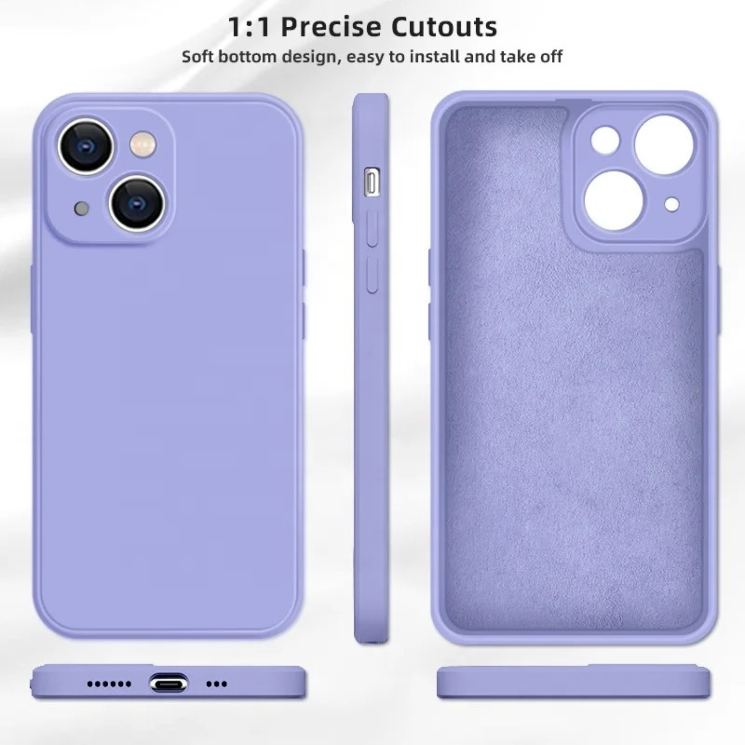Carcasas iPhone 14Pro Silicona Unicolor-3