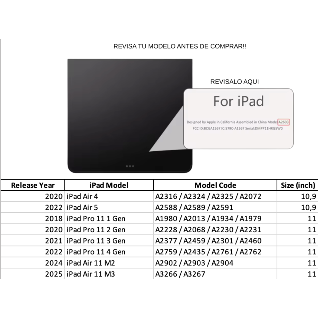 Funda Teclado Ciber 360 Para Ipad Air11 M2-M3/Pro11/Air4-5/-2