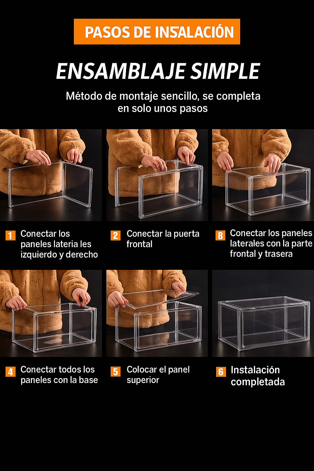 Cajas Organizadoras para Zapatos Armable 100 % Acrilicas-5