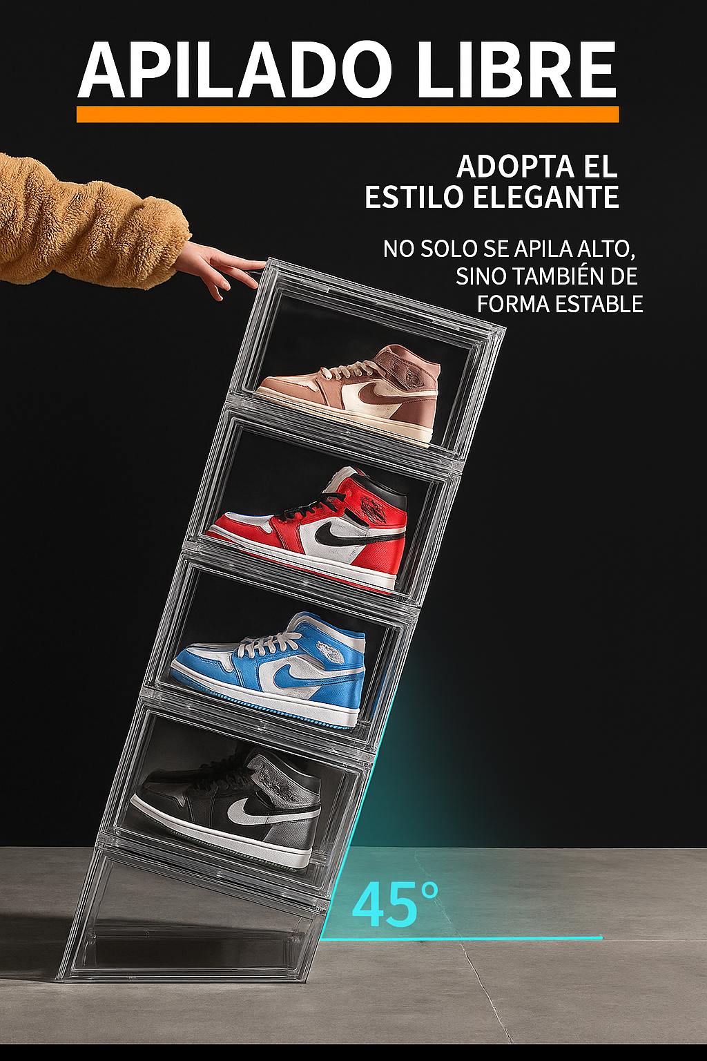 Cajas Organizadoras para Zapatos Armable 100 % Acrilicas-6