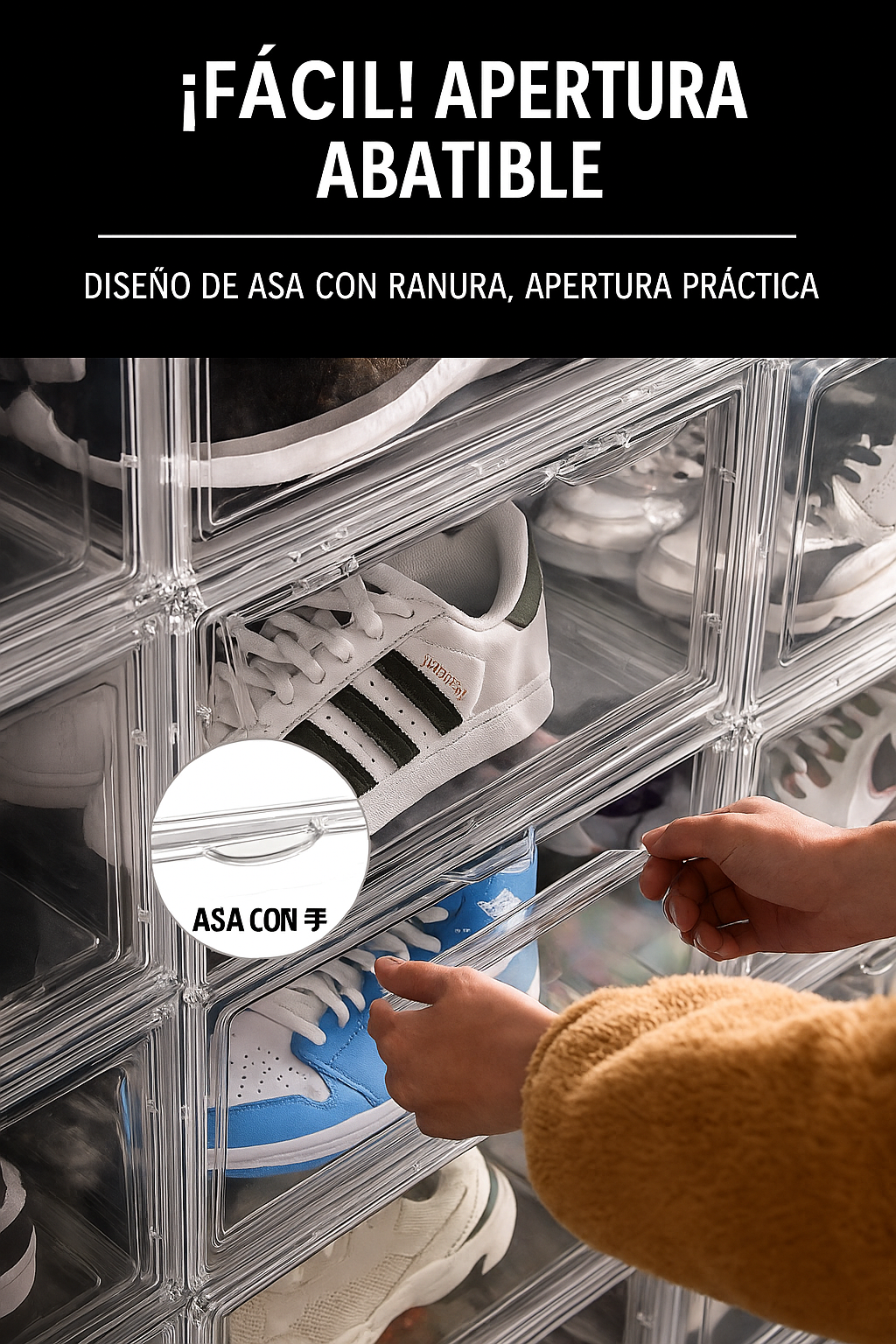 Cajas Organizadoras para Zapatos Armable 100 % Acrilicas-7