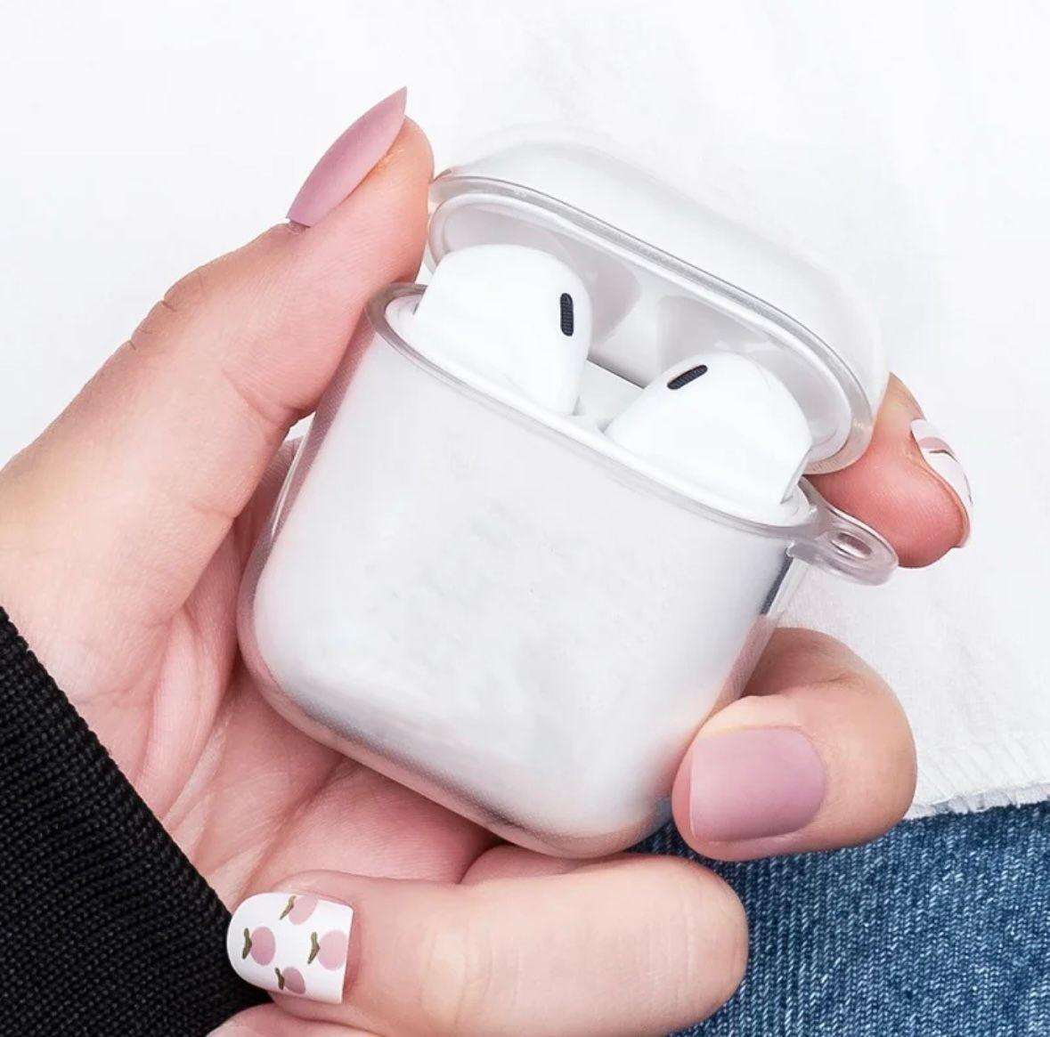 Fundas AirPods 1/2 Transparentes + Gancho-3