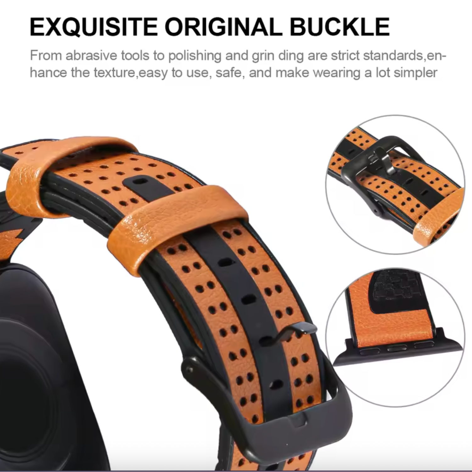 Correa Para Apple Watch 42 44 45 49 EcoCuero Deportivo-3