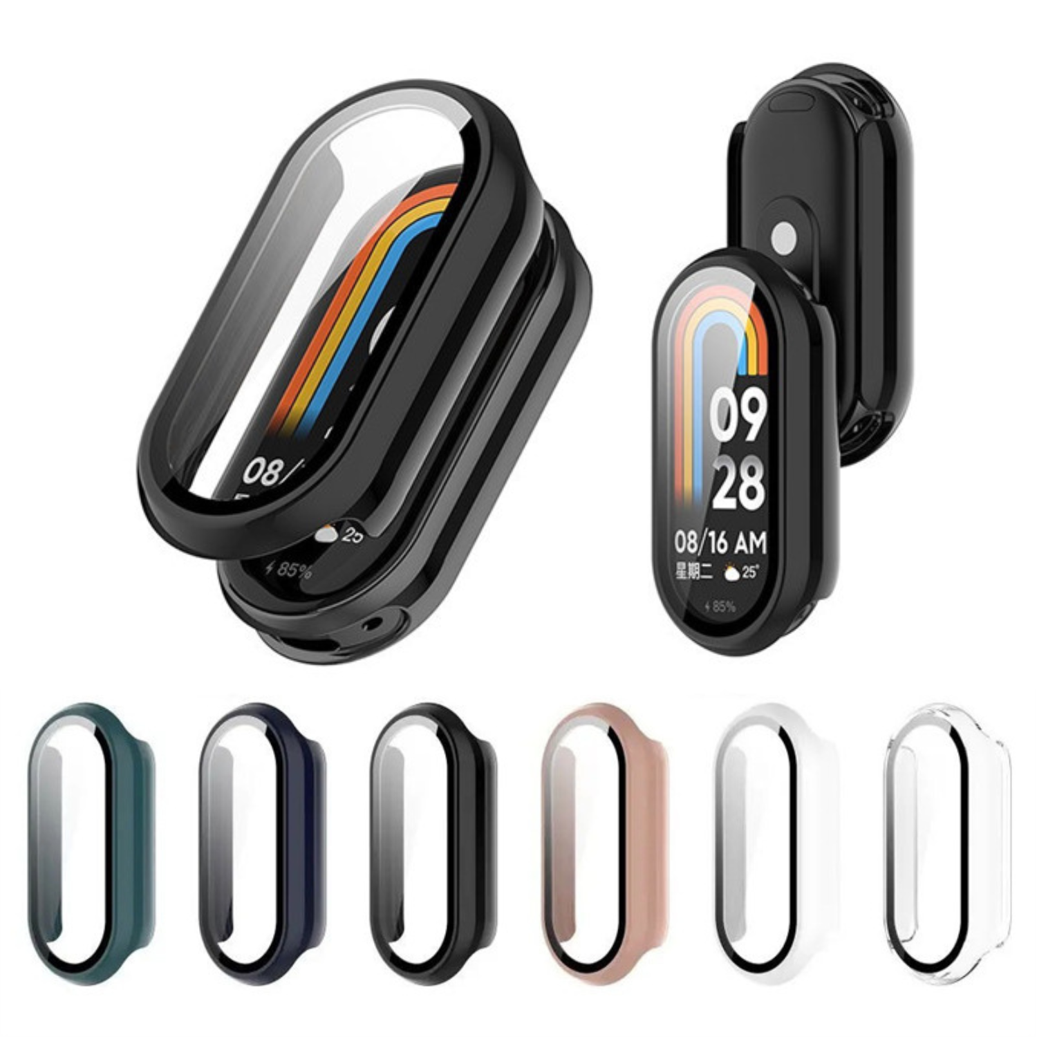 Protector Para Xiaomi Smart Band 9 Carcasa Vidrio 360-3