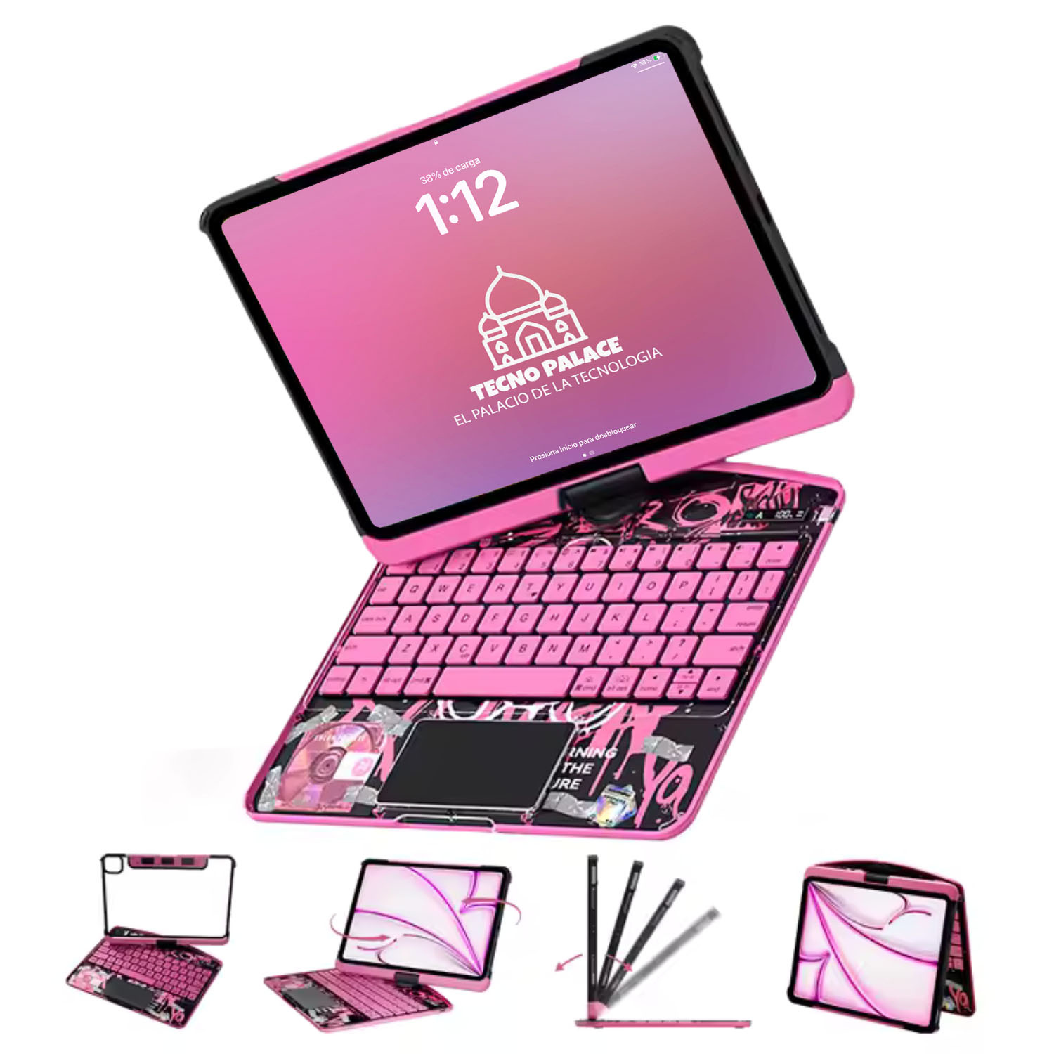Funda Teclado Ciber 360 Para Ipad 12.9 / New Air 13-0