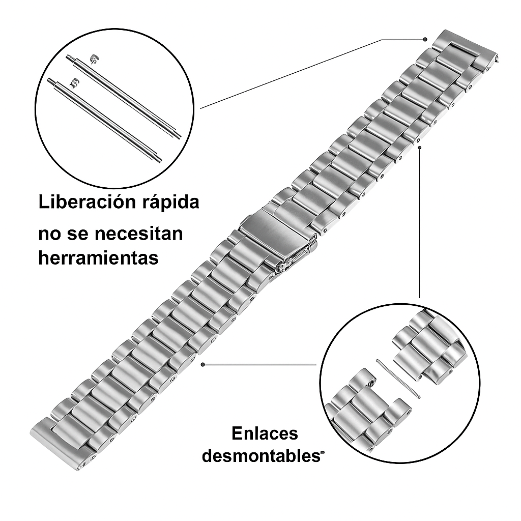 Correas Huawei Watch Gt 6/5/5pro/4 - 46MM Metálicas Eslabón-3