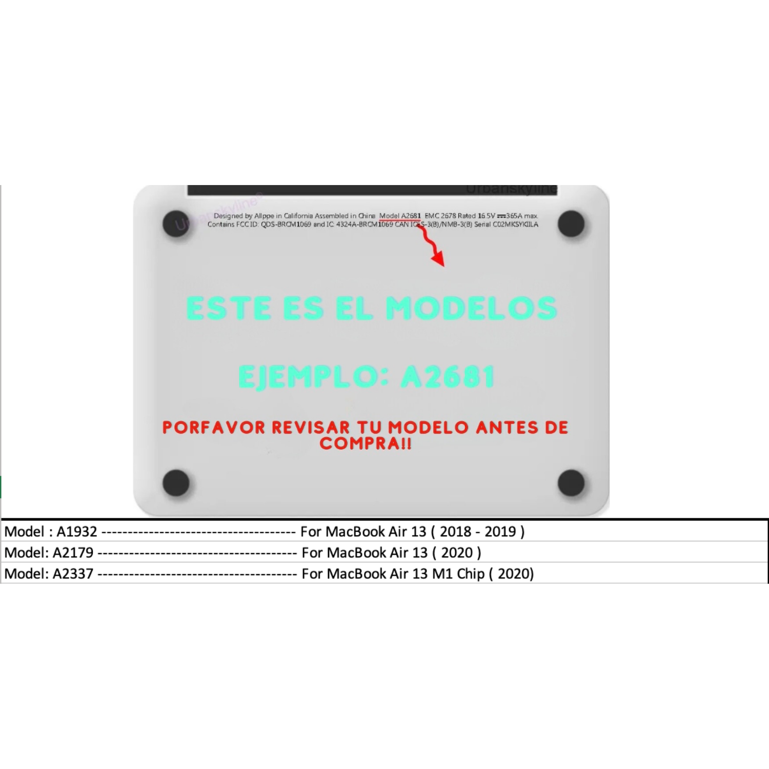 Carcasa Macbook Clear Air 13 A(1932/2179/2337M1)-1