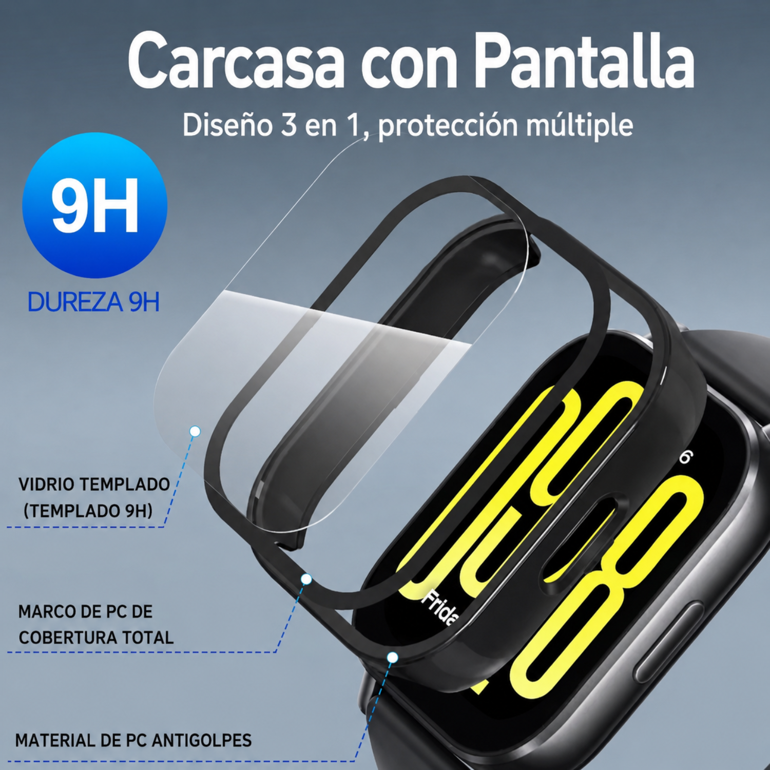 Protector Para Redmi Watch 5 Active Carcasa Vidrio 360 -4
